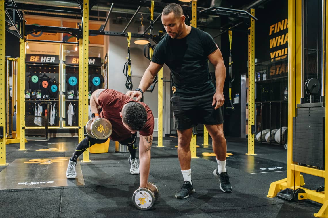 Lucas helping client with a should pinch