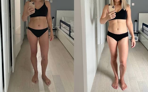 Carla before and after 4 weeks training